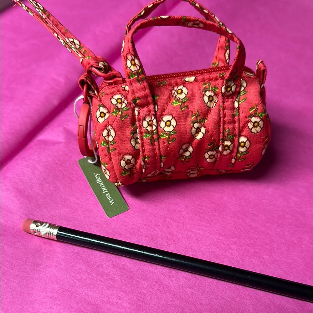 Vera Bradley Duffle Bag Charm - Tiny Poppies, NWT - Picture 4 of 5
